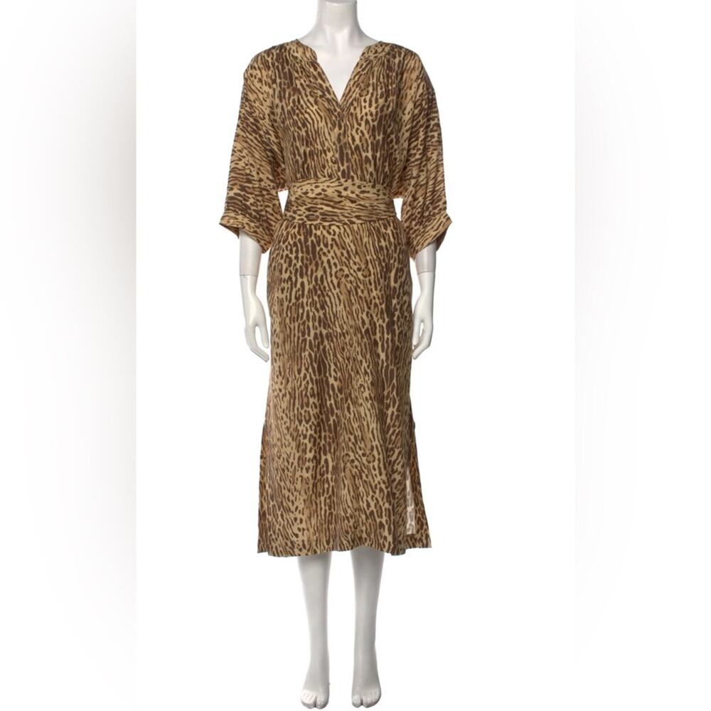 ZIMMERMANN *Espionage* animal print silk tunic top w belt US 4 AUS 0